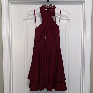 MSU GAMEDAY DRESS — Maroon halter dress